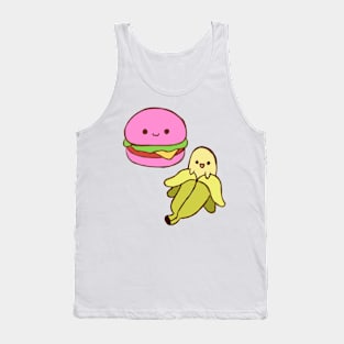 Pink hamburger 🍔 and yellow banana 🍌 Tank Top